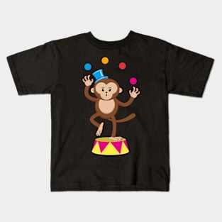 Funny Juggling Circus Monkey Ape T-Shirt Gift Kids T-Shirt
